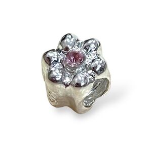 Chamilia 925 Sterling Silver Pink Floral Charm Bead